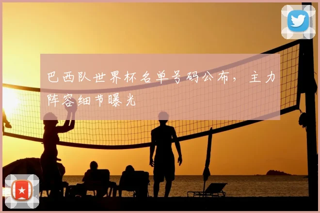 巴西队世界杯名单号码公布,主力阵容细节曝光